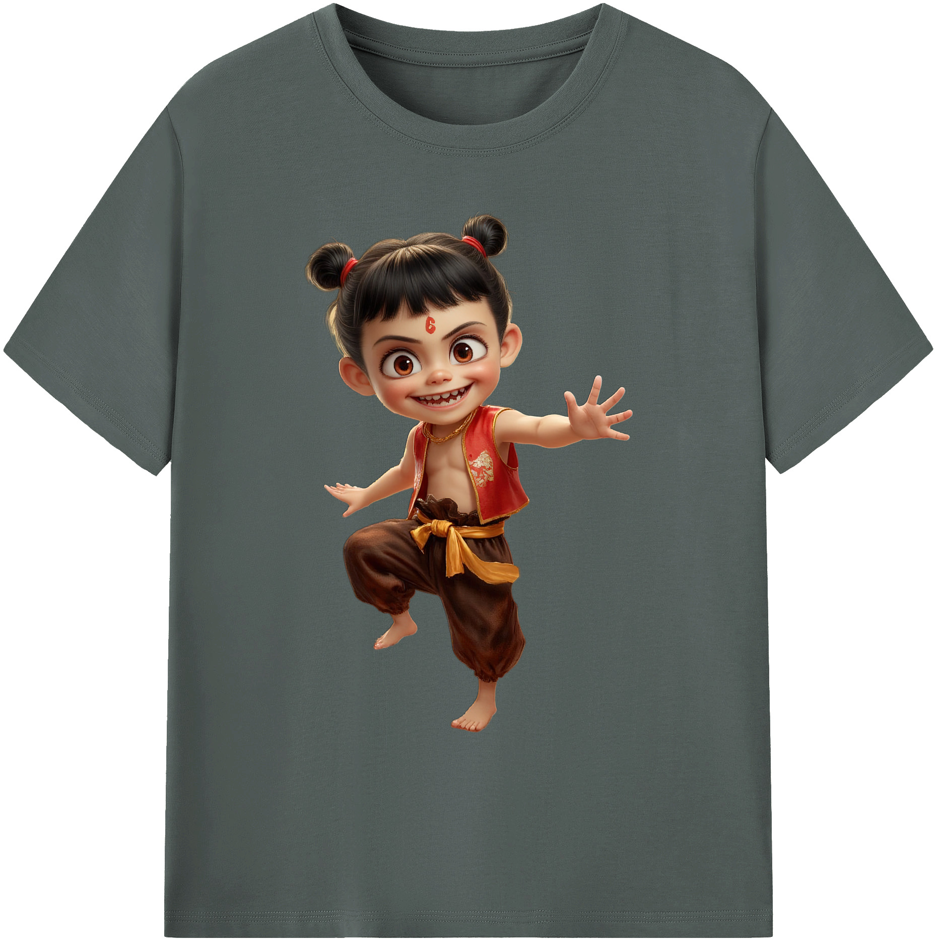 （画像用） Ne Zha 2 ナタ 魔童の大暴れ 綿100％ メンズ半袖Tシャツ｜肌触りやわらか＆通気性